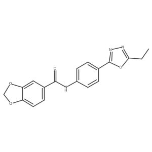 N-[4-(5-ethyl-1,3,4-oxadiazol-2-yl)phenyl]-2H-1,3-benzodioxole-5-carboxamide结构式