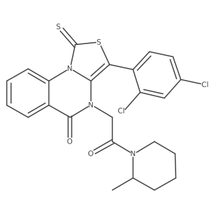 3-(2,4-dichlorophenyl)-4-(2-(2-methylpiperidin-1-yl)-2-oxoethyl)-1-thioxo-1H-thiazolo[3,4-a]quinazolin-5(4H)-one结构式