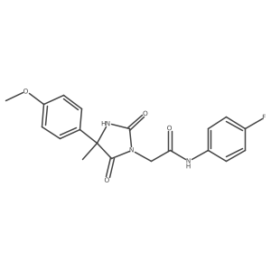 N-(4-fluorophenyl)-2-[4-(4-methoxyphenyl)-4-methyl-2,5-dioxoimidazolidin-1-yl]acetamide结构式