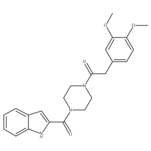 2-(3,4-dimethoxyphenyl)-1-[4-(1H-indol-2-ylcarbonyl)piperazin-1-yl]ethanone Structure