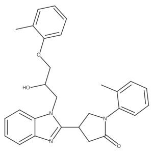 4-{1-[2-hydroxy-3-(2-methylphenoxy)propyl]-1H-1,3-benzodiazol-2-yl}-1-(2-methylphenyl)pyrrolidin-2-one Structure