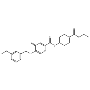 ethyl 4-(5-((3-methoxybenzyl)oxy)-4-oxo-4H-pyran-2-carboxamido)piperidine-1-carboxylate结构式