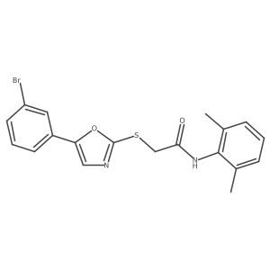 2-((5-(3-bromophenyl)oxazol-2-yl)thio)-N-(2,6-dimethylphenyl)acetamide Structure