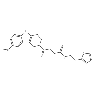 4-(8-methoxy-1,3,4,5-tetrahydro-2H-pyrido[4,3-b]indol-2-yl)-4-oxo-N-[2-(thiophen-2-yl)ethyl]butanamide结构式