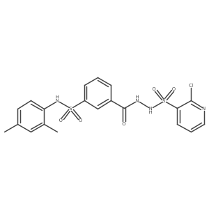 Cc1ccc(NS(=O)(=O)c2cccc(C(=O)NNS(=O)(=O)c3cccnc3Cl)c2)c(C)c1结构式