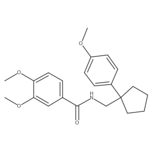 3,4-dimethoxy-N-((1-(4-methoxyphenyl)cyclopentyl)methyl)benzamide结构式