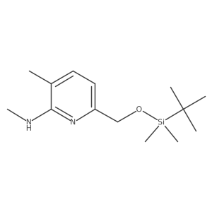 6-((tert-butyldimethylsilyloxy)methyl)-N,3-dimethylpyridin-2-amine结构式
