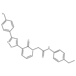 2-(3-(3-(4-bromophenyl)-1,2,4-oxadiazol-5-yl)-2-oxopyridin-1(2H)-yl)-N-(4-ethylphenyl)acetamide Structure