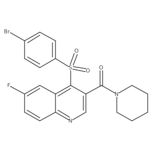 4-[(4-Bromophenyl)sulfonyl]-6-fluoro-3-(piperidin-1-ylcarbonyl)quinoline Structure