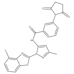 3-(2,5-dioxopyrrolidin-1-yl)-N-[2-(4-fluoro-1,3-benzothiazol-2-yl)-5-methylpyrazol-3-yl]benzamide Structure