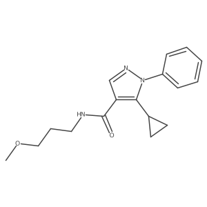 COCCCNC(=O)c1cnn(-c2ccccc2)c1C1CC1结构式