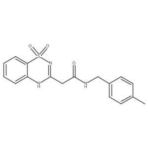 2-(1,1-dioxido-2H-1,2,4-benzothiadiazin-3-yl)-N-(4-methylbenzyl)acetamide结构式