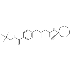 4-[[[2-[(1-cyanocycloheptyl)amino]-2-oxoethyl]-methylamino]methyl]-N-(2,2,2-trifluoroethyl)benzamide结构式
