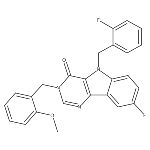 8-fluoro-5-(2-fluorobenzyl)-3-(2-methoxybenzyl)-3H-pyrimido[5,4-b]indol-4(5H)-one Structure