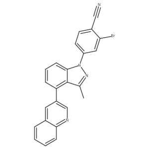 2-Bromo-4-(3-methyl-4-quinolin-3-ylindazol-1-yl)benzonitrile结构式