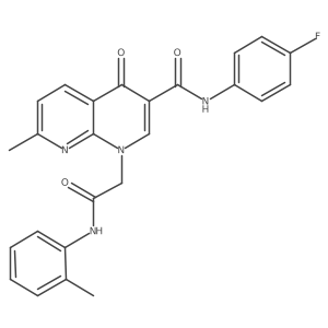 N-(4-fluorophenyl)-7-methyl-4-oxo-1-(2-oxo-2-(o-tolylamino)ethyl)-1,4-dihydro-1,8-naphthyridine-3-carboxamide结构式