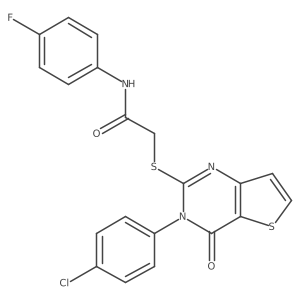 2-{[3-(4-chlorophenyl)-4-oxo-3,4-dihydrothieno[3,2-d]pyrimidin-2-yl]sulfanyl}-N-(4-fluorophenyl)acetamide Structure