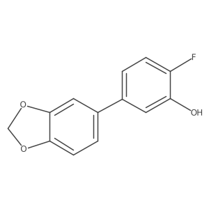 2-Fluoro-5-(3,4-methylenedioxyphenyl)phenol结构式
