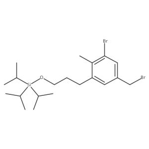 {3-[3-Bromo-5-(bromomethyl)-2-methylphenyl]propoxy}(triisopropyl)silane结构式