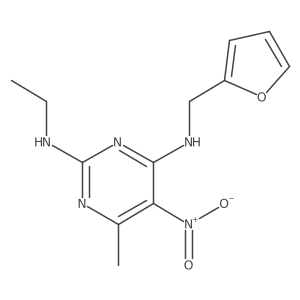 N2-ethyl-N4-(furan-2-ylmethyl)-6-methyl-5-nitropyrimidine-2,4-diamine Structure