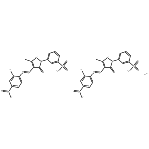 Bis[3-[4,5-dihydro-4-[2-[2-(hydroxy-I masculineO)-4-nitrophenyl]diazenyl-I masculineN2]-3-methyl-5-(oxo-I masculineO)-1H-pyrazol-1-yl]benzenesulfonamidato(2-)]chromate(1-)结构式