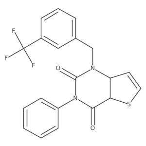 3-phenyl-1-{[3-(trifluoromethyl)phenyl]methyl}-1H,2H,3H,4H-thieno[3,2-d]pyrimidine-2,4-dione结构式