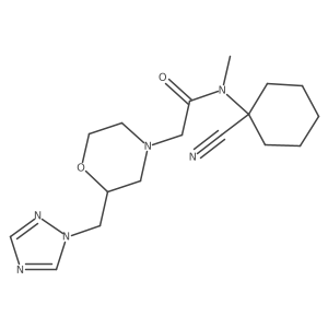 N-(1-cyanocyclohexyl)-N-methyl-2-{2-[(1H-1,2,4-triazol-1-yl)methyl]morpholin-4-yl}acetamide结构式