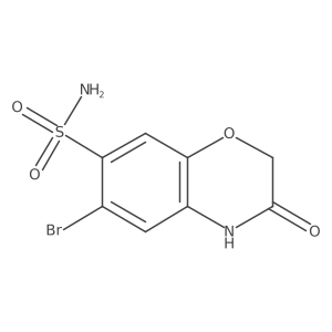 6-Bromo-3-oxo-3,4-dihydro-2H-benzo[b][1,4]oxazine-7-sulfonamide结构式