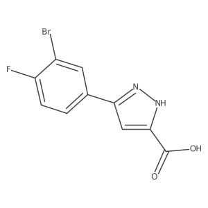 5-(3-Bromo-4-fluorophenyl)-1H-pyrazole-3-carboxylic acid结构式