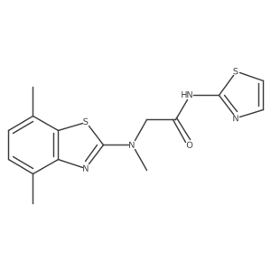2-((4,7-dimethylbenzo[d]thiazol-2-yl)(methyl)amino)-N-(thiazol-2-yl)acetamide结构式