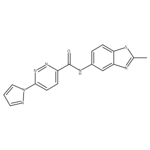 N-(2-methylbenzo[d]thiazol-5-yl)-6-(1H-pyrazol-1-yl)pyridazine-3-carboxamide结构式