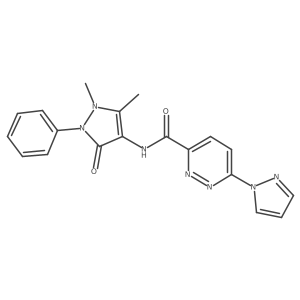 N-(1,5-dimethyl-3-oxo-2-phenyl-2,3-dihydro-1H-pyrazol-4-yl)-6-(1H-pyrazol-1-yl)pyridazine-3-carboxamide结构式