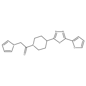 1-[4-[5-(2-furyl)-1,3,4-thiadiazol-2-yl]-1-piperidyl]-2-pyrrol-1-yl-ethanone结构式