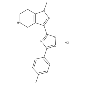 3-[3-(4-Fluorophenyl)-1,2,4-oxadiazol-5-yl]-1-methyl-4,5,6,7-tetrahydro-1H-pyrazolo[4,3-c]pyridine hydrochloride结构式