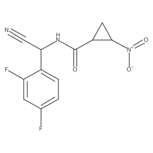 N-[cyano(2,4-difluorophenyl)methyl]-2-nitrocyclopropane-1-carboxamide结构式