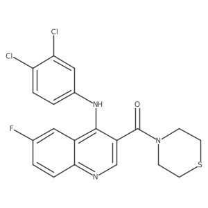 (4-((3,4-Dichlorophenyl)amino)-6-fluoroquinolin-3-yl)(thiomorpholino)methanone Structure