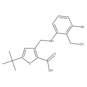 3-((3-Bromo-2-(hydroxymethyl)phenylamino)methyl)-5-tert-butylthiophene-2-carboxylic Acid Structure