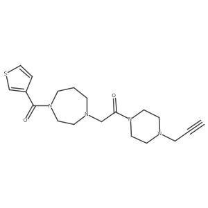 1-[4-(Prop-2-yn-1-yl)piperazin-1-yl]-2-[4-(thiophene-3-carbonyl)-1,4-diazepan-1-yl]ethan-1-one结构式