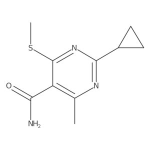 2-Cyclopropyl-4-methyl-6-(methylsulfanyl)pyrimidine-5-carboxamide结构式