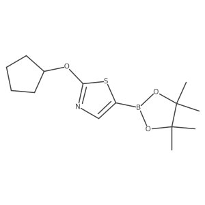 2-(Cyclopentyloxy)-5-(4,4,5,5-tetramethyl-1,3,2-dioxaborolan-2-yl)thiazole结构式