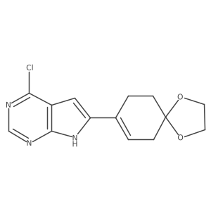 4-Chloro-6-(1,4-dioxa-spiro[4.5]dec-7-en-8-yl)-7H-pyrrolo[2,3-d]pyrimidine结构式
