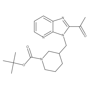 tert-Butyl 3-((2-acetyl-3H-imidazo[4,5-b]pyridin-3-yl)methyl)piperidine-1-carboxylate结构式