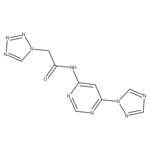 N-(6-(1H-1,2,4-triazol-1-yl)pyrimidin-4-yl)-2-(1H-tetrazol-1-yl)acetamide结构式