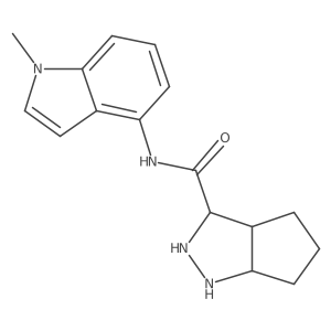 N-(1-methylindol-4-yl)-1,2,3,3a,4,5,6,6a-octahydrocyclopenta[c]pyrazole-3-carboxamide结构式