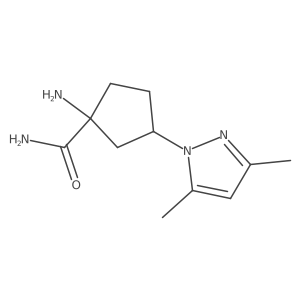 1-Amino-3-(3,5-dimethyl-1h-pyrazol-1-yl)cyclopentane-1-carboxamide结构式
