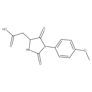 [1-(4-Methoxyphenyl)-2,5-dioxoimidazolidin-4-yl]acetic acid结构式