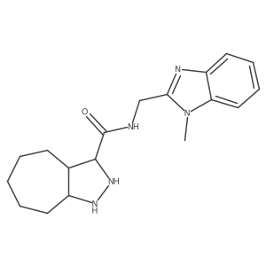 N-[(1-methylbenzimidazol-2-yl)methyl]-1,2,3,3a,4,5,6,7,8,8a-decahydrocyclohepta[c]pyrazole-3-carboxamide结构式