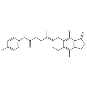 (4E)-N-(4-fluorophenyl)-6-(4-hydroxy-6-methoxy-7-methyl-3-oxo-1,3-dihydro-2-benzofuran-5-yl)-4-methylhex-4-enamide Structure