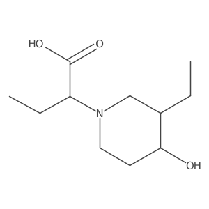 2-(3-Ethyl-4-hydroxypiperidin-1-yl)butanoic acid结构式