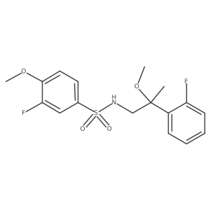 3-fluoro-N-(2-(2-fluorophenyl)-2-methoxypropyl)-4-methoxybenzenesulfonamide结构式